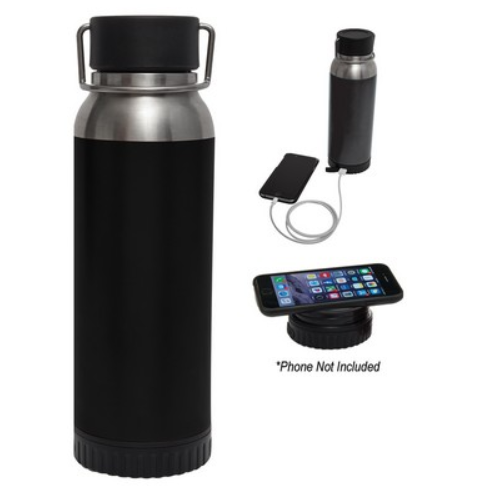 22 Oz. Carter Stainless Steel Bottle With Wireless Charger And Power Bank